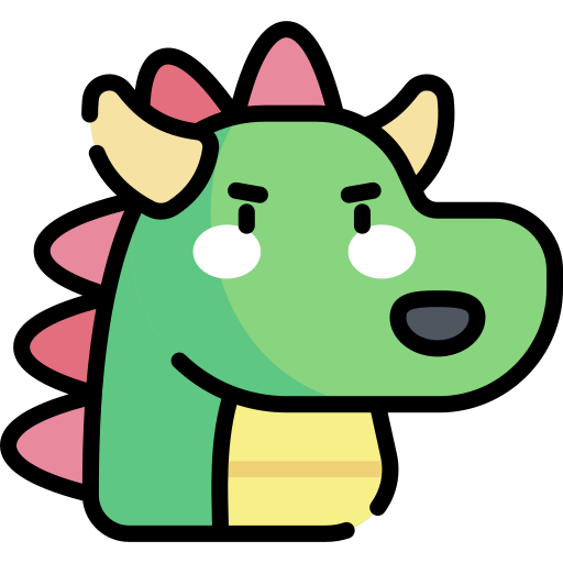 cartoonish dragon logo